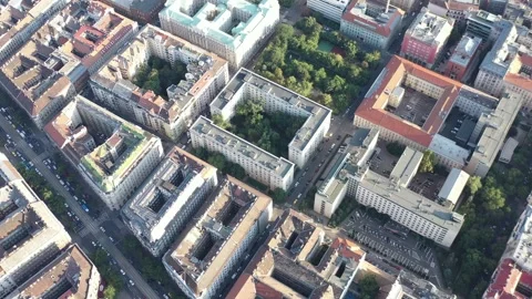 Aerial panoramic view of old. Budapest, Hungary. Stock Footage 250173622
