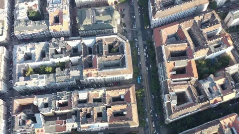 Aerial panoramic view of old. Budapest, Hungary. Stock Footage 250174149