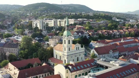 Aerial panoramic view of old. Budapest, Hungary. Stock Footage 250175481