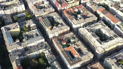 Aerial panoramic view of old. Budapest, Hungary. Video stock 250182986