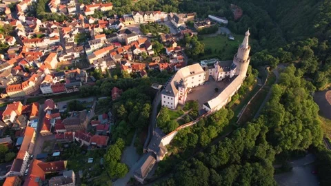 An Aerial panoramic view of the old town of the city Kronach Stock Footage 280695730