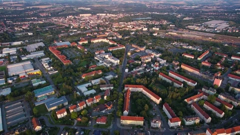 An Aerial panoramic view of the old town of the city Hildesheim Stock Footage 280696380