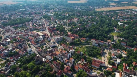 An Aerial panoramic view of the old town of the city Zeitz Stock Footage 281387253