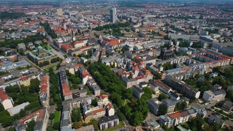 An Aerial panoramic view of the old town of the city Leipzig Stock Footage 281388774
