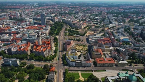 An Aerial panoramic view of the old town of the city Leipzig Stock Footage 281389051