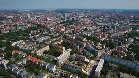 An Aerial panoramic view of the old town of the city Leipzig Stock Footage 281391360