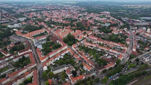 An Aerial panoramic view of the old town of the city Stendal Video stock 281678075