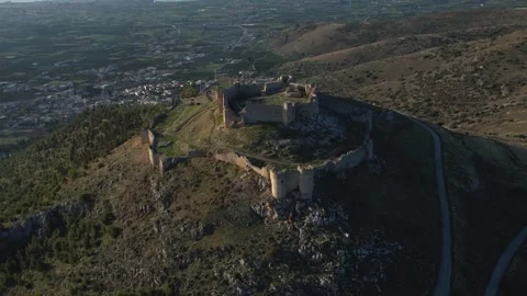 Aerial panoramic view of the old town of the city Argos in Greece Видео 304237189