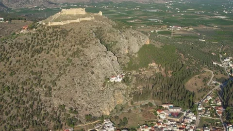 Aerial panoramic view of the old town of the city Argos in Greece Vidéo 304239519