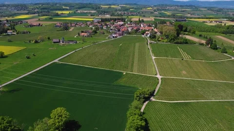 Aerial panoramic view of the old town city Denens Stock Footage 309046879