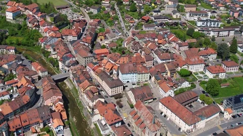 Aerial panoramic view of the old town Avenches 库存影片 309061837