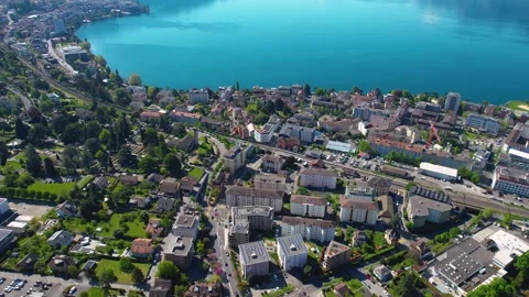 Aerial panoramic view of the old town city Clarens Видео 309083131