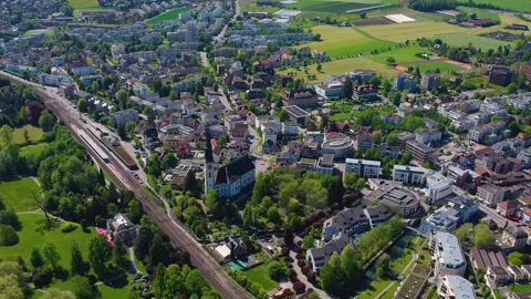 Aerial panoramic view of the old town city Cham 库存影片 309134979