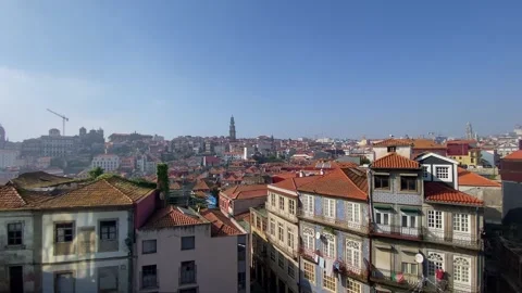 Aerial panoramic view over historic Porto, Portugal Stock Footage 339791808