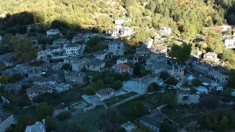 Aerial panoramic view over the picturesque village Papigo in Epirus, Greece 動画素材 161970203