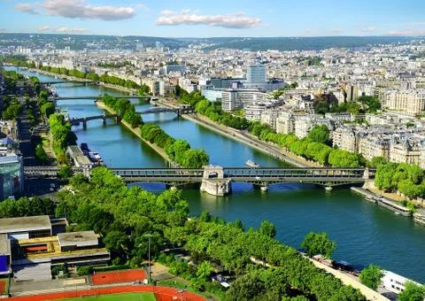 Aerial panoramic view of Paris Stock Photos