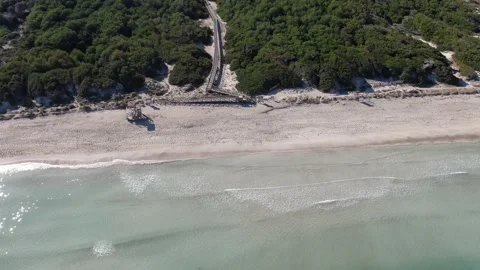 Aerial panoramic view of the Playa De Muro  Beach Stock Footage 207707236