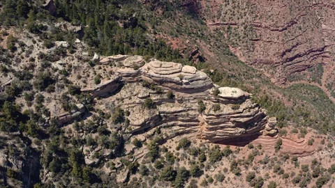 Aerial panoramic view of rock formations, Grand Canyon, Arizona Video stock 115998314