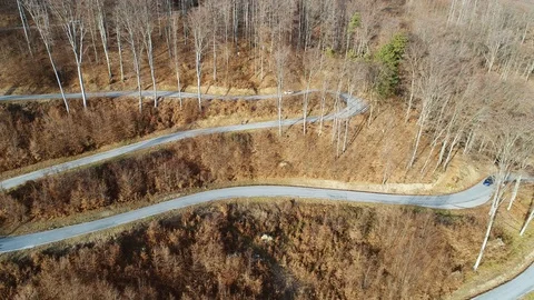 Aerial panorma of a mountain road Stock Footage 101419114