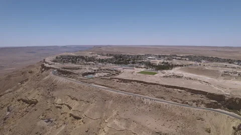 Aerial paralax view of beautiful beresheet architecture stone-built hotel 動画素材 205073744
