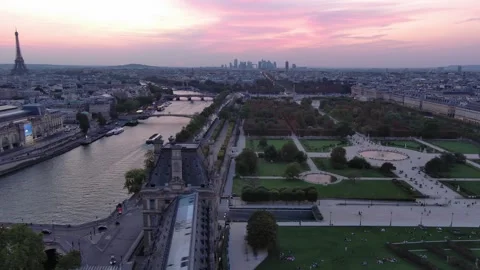 Aerial Paris, River Seine, Museum, Stock Video Pond5