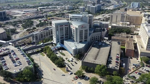 Aerial of The Parkland Hospital Office Park in Dallas, Texas Stock Footage