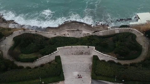 Aerial Passetto going down - Ancona, italy Stock Footage 120062383