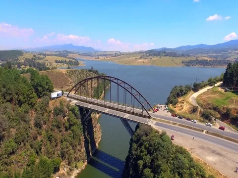 Aerial passing over bridge 스톡 동영상 75169556