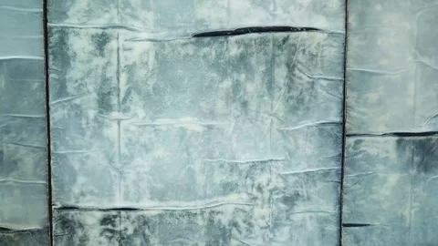 Aerial pattern white salt field pool blue production concentrate Vietnam Sight   Stock Footage 107030372