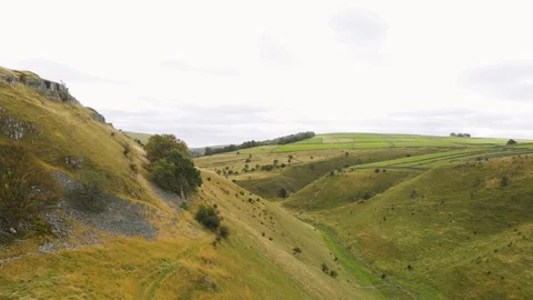 Aerial of Peak District Stockbeeldmateriaal 116737429