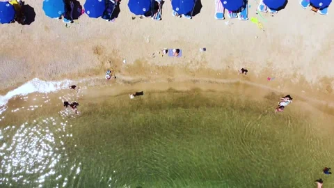 Aerial Pernera beach, Protaras, Cyprus Vídeo Stock 204814281