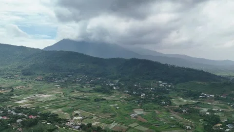 An aerial perspective of Ba Vi district's landscape. Stock Footage 325985481