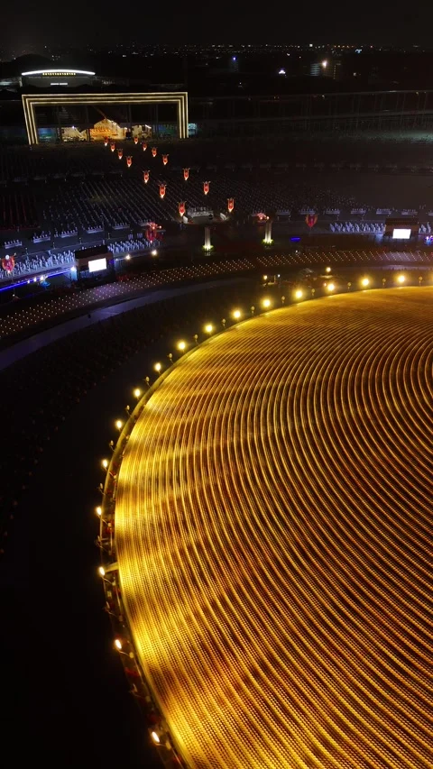 Aerial Perspective Buddhists During the Magha Puja Ceremony in Bangkok, Thailand Stock Footage 335940468