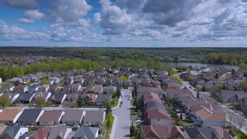 Aerial perspective of an organized community layout Video stock 274880998