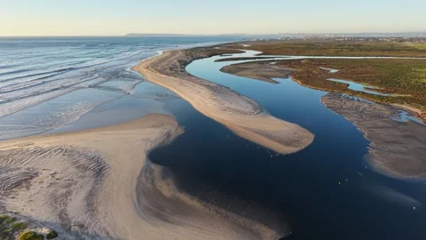 Aerial Perspective of Tijuana River Environmental Hotspot Stock Footage 328626360