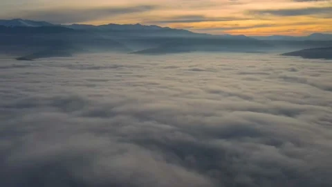 Aerial perspective view of flying over clouds clouds. Stock Footage 145398626