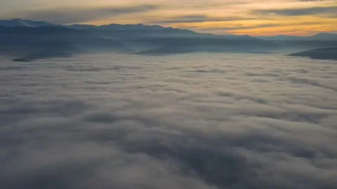 Aerial perspective view of flying over clouds clouds. Stock Footage 145399334