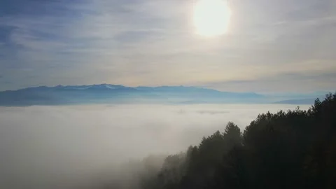 Aerial perspective view of flying over clouds clouds. Stock Footage 145399611