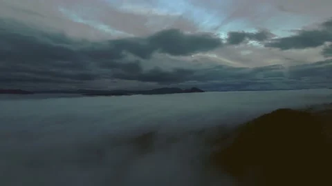 Aerial perspective view of flying over clouds clouds. Stock Footage 145399724