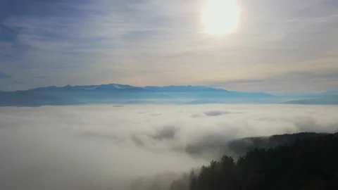 Aerial perspective view of flying over clouds clouds. Stock Footage 145400276