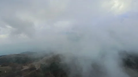 Aerial perspective view of flying over clouds clouds. Stock Footage 145400732