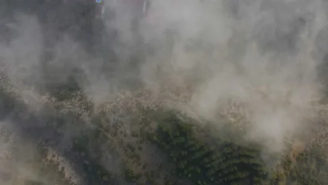 Aerial perspective view of flying over clouds clouds. Stock Footage 145400997