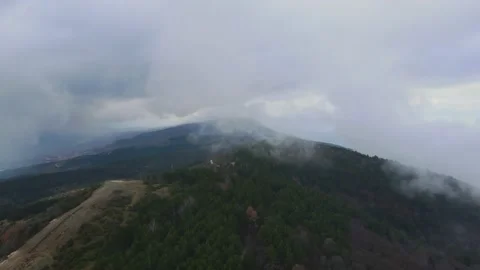 Aerial perspective view of flying over clouds clouds. Stock Footage 145401404