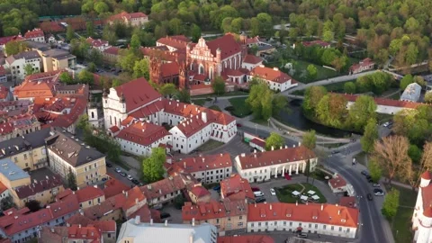 Aerial perspective of Vilnius downtown. Stock Footage 328870101