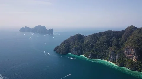 Aerial of phi phi don thailand in 4k 動画素材 88936465