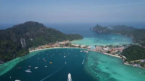 Aerial of phi phi don thailand in 4k Stock Footage 88936572