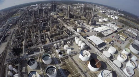 Aerial Phillips 66 refinery 12 aerial Video stock 45182938