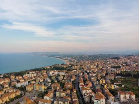Aerial photo of Vasto and Adriatic sea. Italy Stock Photos