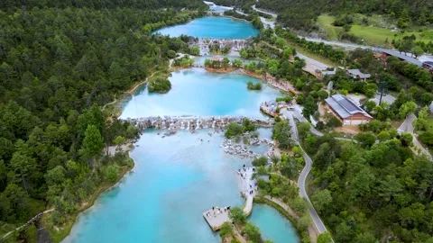 Aerial Photography of Multi Layer Water System Scenery at Blue Moon Valley 動画素材 337148633