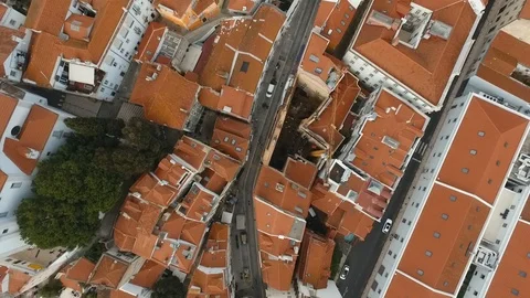 Aerial photography in Portugal, Lisbon, Alfama Stock Footage